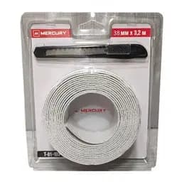 Стрічка бордюрна для ванної Mercury 38 мм х 3,2 м Білий 30412