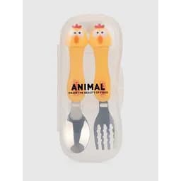 Набір виделка та ложечка у футлярі "Курча" Мегазайка 0102 Різнокольоровий