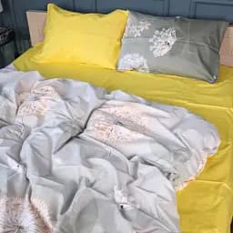 Комплект постільної білизни MisSon Сатин 22-1391 Dandelion Dreams 160 x 220 см сіро-жовтий (2200010564082)