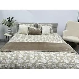 Комплект постільної білизни Ecotton полуторний 267262 Квiтка на бежевому (24273)