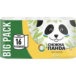Двошаровий туалетний папір Сніжна Панда Арома, 16 рулонів