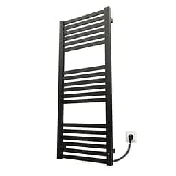 Электрический полотенцесушитель Kosser Герда 1200x500 ER тайм. черный ДГ04ER, Черный матовый, Правое