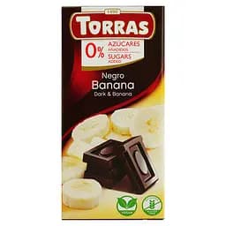 Шоколад черный Torras с бананом без сахара 75 г
