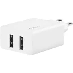 Мережевий зарядний пристрій Ttec SmartCharger DUO 2хUSB 2.4А/12Вт White (2SCS21B)