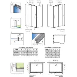 Душова стінка фронтальна Radaway Espera Pro KDJ 64x200 права, безпечне скло, прозоре (10092140-01-01R) - мініатюра 2