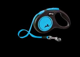 Повідець-рулетка Flexi Neon S, для собак до 15 кг, стрічка 5 м, синій (CL11T5.251.S NEOBL)