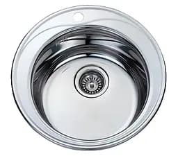 Мийка кухонна врізна Kraft 510 E кругла 510х510х180 мм 0,8 мм Satin 30412