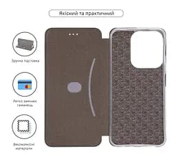 Чехол-книжка для Xiaomi Redmi 15C 4G Poco C85 4G, G-Case, черный, кожаный чехол-книжка из экокожи (PU) и TPU, с магнитом, с подставкой и вместительным кардхолдером, противоударный, защита всего корпуса, ArmorStandart (ARM85425) - мініатюра 3