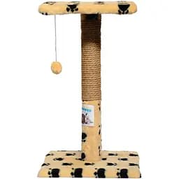 Дряпка Пухнастики з полицею бежева з лапками (П-4)