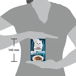 Упаковка вологого корму для котів Gourmet Perle Duo з океанічною рибою та тунцем 2.21 кг (85 г х 26 шт.) - мініатюра 4