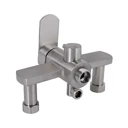 Змішувач для ванни Lidz Luna 005 (з душовим гарнітуром) (k35) LDLUN005NKS46093 Nickel Нержавіюча сталь - мініатюра 4