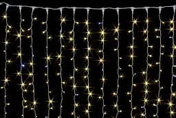 Уличная штора для террасы 2х2м с мерцанием Теплый Белый свет Laplandia от сети белый ПВХ провод, светодиодная(ww.03.6w.280.F+)