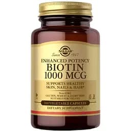 Вітамін В7 Solgar Biotin 1000 мкг 100 вегетаріанських капсул