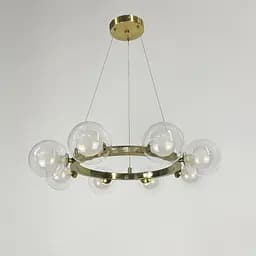 Кольцевая латунная люстра с 8 двойными плафонами Ø 50 см Ст. MJ 207/8 AB | Line F