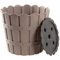 Горщик для квітів Violet House 1048 Bamboo Cappuccino з дренажем 7 л (1048 BAMBOO CAPPUCCINO 7 л.) - мініатюра 2