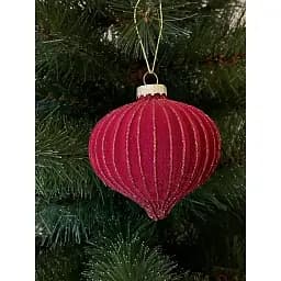 Ялинкова іграшка Chomik Дзиґа велюр 8 см червона (5900779882034_2) - мініатюра 2