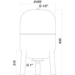 Гідроакумулятор 80л Zilmet Ultra-Pro 10bar вертикальний (1100008004) - мініатюра 5