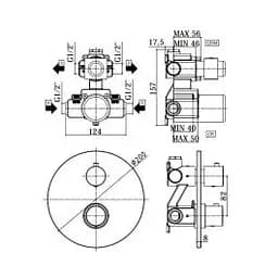 Термостат для душу на 2 споживача Paffoni Light mercury grey LIQ018MG, Сірий - мініатюра 2