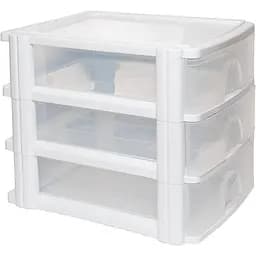 Комод Irak Plastik, 3 ящика, формат A4, 35x26x22 см, прозоро-білий (DW130)