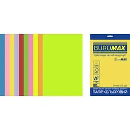 Набір кольорового паперу Buromax Euromax Neon + Intensiv А4 50 аркушів 10 кольорів (BM.2721850E-99)