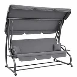 Садова гойдалка 230см до 350кг 4P Garden Comfort чотиримісна, розкладна, з подушками та підстаканниками