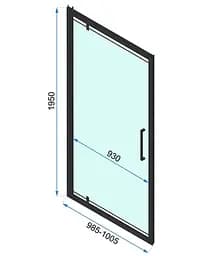 Душова кабіна Rea Rapid Swing 100x90 black пристінна REA-KPL-009956, Чорний матовий, Універсальна, прозрачний, Чорний матовий - мініатюра 6