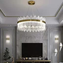 Підвісна LED люстра у вишуканому латунному каркасі Ø 60 см | Арт. J 881-600 AB | Line F