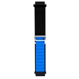 Ремінець для Samsung Galaxy Watch 4 Classic 42mm - чорно-синій ширина кріплення 20мм нейлоновий Watchbands NormalCloth Wave (W45-7WB10457436) - мініатюра 2