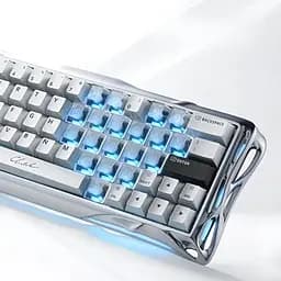 Ігрова дротова магнітна клавіатура GravaStar Mercury V60 Pro Deluxe Edition / Magnetic GravaStar UFO Switch / with Keycap Set / Chrome Silver - мініатюра 5