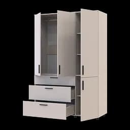 Шафа для одягу Doros Торн Кашемір 3 ДСП/3Ш (штанга) 135х51.6х200 (44900497) - мініатюра 2