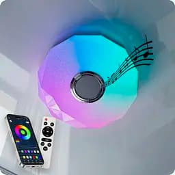 Люстра світлодіодна 517 Dlight RGB з пультом і колонкою 45Вт Білий (02148) - мініатюра 2
