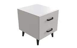 Тумба Віва 2 на конусних ніжках Ferrum-decor 41x35x40 Чорний метал ДСП Білий 16 мм (FRD-106815) - мініатюра 2