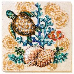 Набор-миди для вышивки бисером "Морские жители" AMB-030 на натуральном полотне