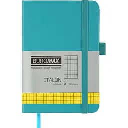 Книга записна Buromax Etalon в клітинку 140х95 мм бірюзова 96 аркушів (BM.296160-06)