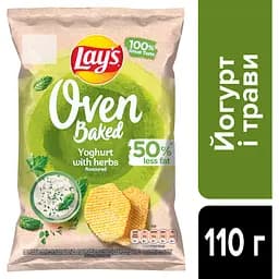 Чипси Lays Oven Baked зі смаком йогурту з травами 110 г (944157) - мініатюра 3