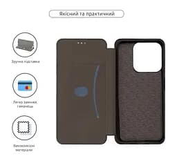 Чехол-книжка для ZTE Nubia V70 Design 4G/V70 Vita 4G, G-Case, черный, кожаный чехол-книга из экокожи (PU) и TPU, с магнитом, с подставкой и вместительным кардхолдером, противоударный, защита всего корпуса, ArmorStandart (ARM82967) - мініатюра 3