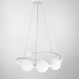 Дизайнерська біла LED люстра з акриловими кульками | Line F | Арт. 901-600 WT LED+G9*2 - мініатюра 7