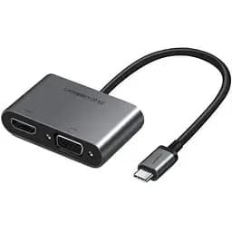 Хаб UGREEN USB-C to HDMI + VGA +USB 3.0 Adapter with PD (Space Gray)