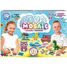 Набор креативного творчества Danko Toys Aqua Mosaic AM-01-03, 12 цветов бусинок