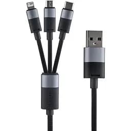 Кабель Baseus StarSpeed 1-for-3 Fast Charging Data Cable USB to M + L + C 3.5A 1.2 м Черный
