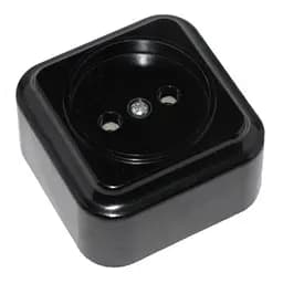 Розетка накладна Р16-РА10 керамічна ECO серія чорна