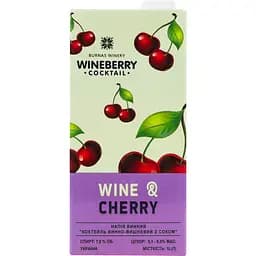 Напій винний WineBerry Wine & Cherry винно-вишневий з соком червоне напівсолодке 1 л