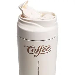 Термочашка Coffee 480 мл з керамічною колбою, бежевий Yiwu HP-14-14BE - мініатюра 4