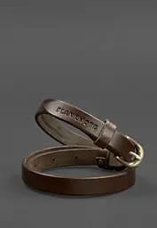 Узкий женский кожаный ремень 15 мм Коричневый