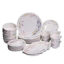 Столовый набор посуды тарелок и чашек 32 предмета на 6 персон Villeroy фарфоровый Yiwu YY78-8A