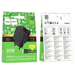 Зарядний пристрій від мережі HOCO CS82A PD20W 1xType-C + кабель Type-C to Lightning - мініатюра 2
