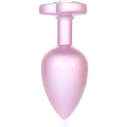 Анальна пробка B - Series HeavyFun Jewellery Pearl Pink Heart Plug S 7 см (прозорий)