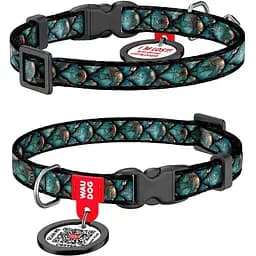 Нашийник для собак нейлоновий Waudog Nylon з QR адресником Луска пластиковий фастекс XS 10