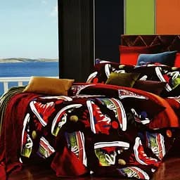 Комплект постельного белья Love You 3D Ходики YM209, евростандарт, разноцветный (0242)