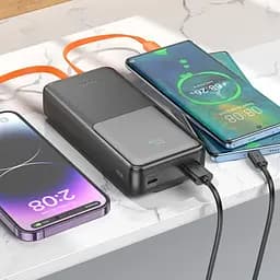 Павербанк 20000 mAh чорний зі швидким заряджанням батарея заряджання зовнішній акумулятор Power bank HOCO J119A PD22,5W - мініатюра 5
